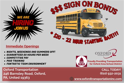 Oxford Transportation is hiring