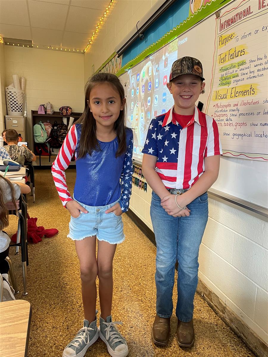 Wearing Red, White and Blue for the First Responders Celebration